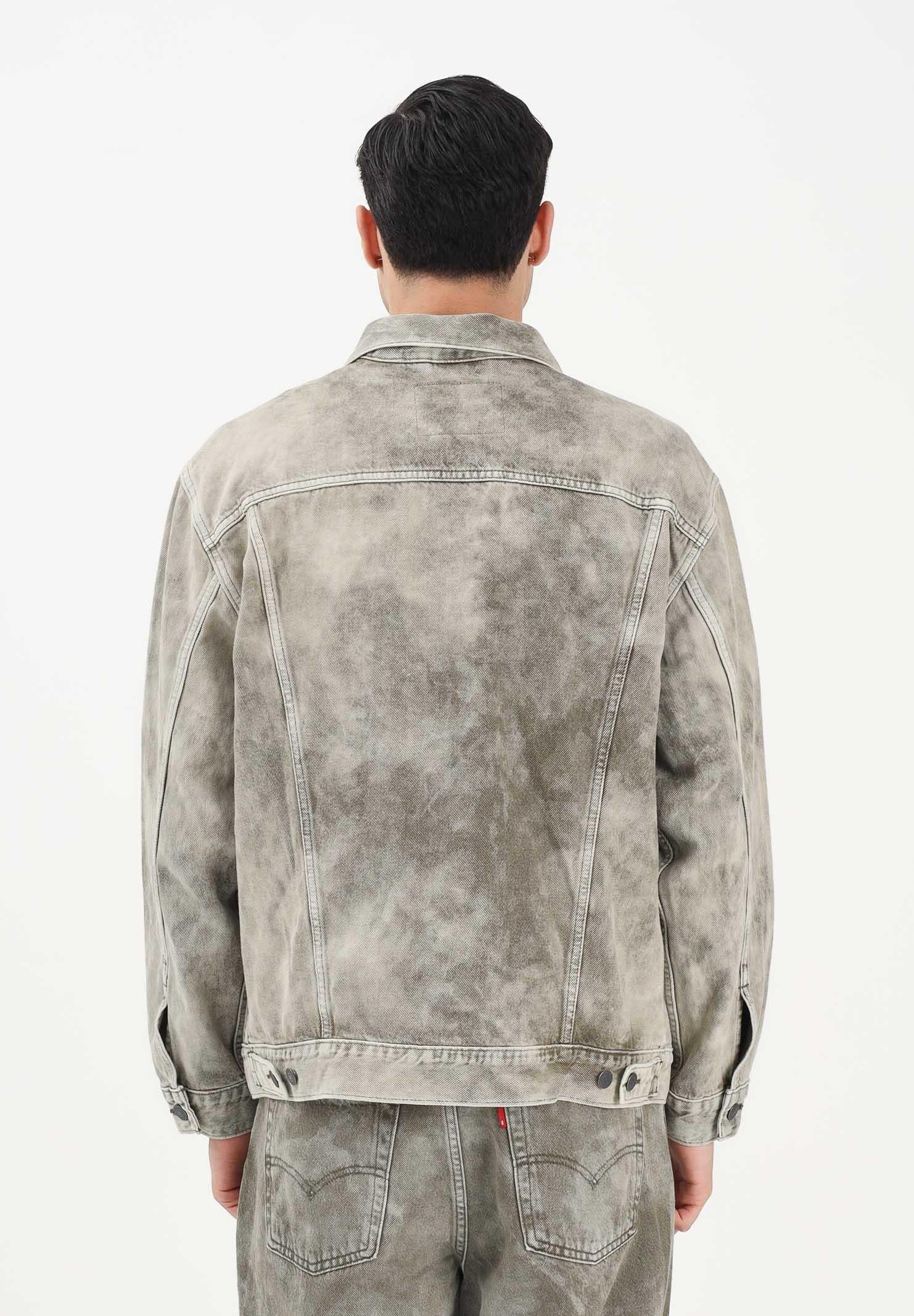 LEVI'S Giubbotto in denim verde mimetico da uomo con lavaggio effetto marmorizzato A5782-0084 . LEVI'S® 