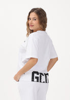GCDS T-shirt a manica corta bianca per donna, ragazzi e bambini con maxi stampa sul retro Z0UJQC587J105 100B GCDS 