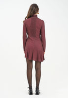 MAR DE MARGARITAS Abito corto Astrid bordeaux da donna con micro fantasia a pois MMABW01273 RS19 Mar de margaritas 