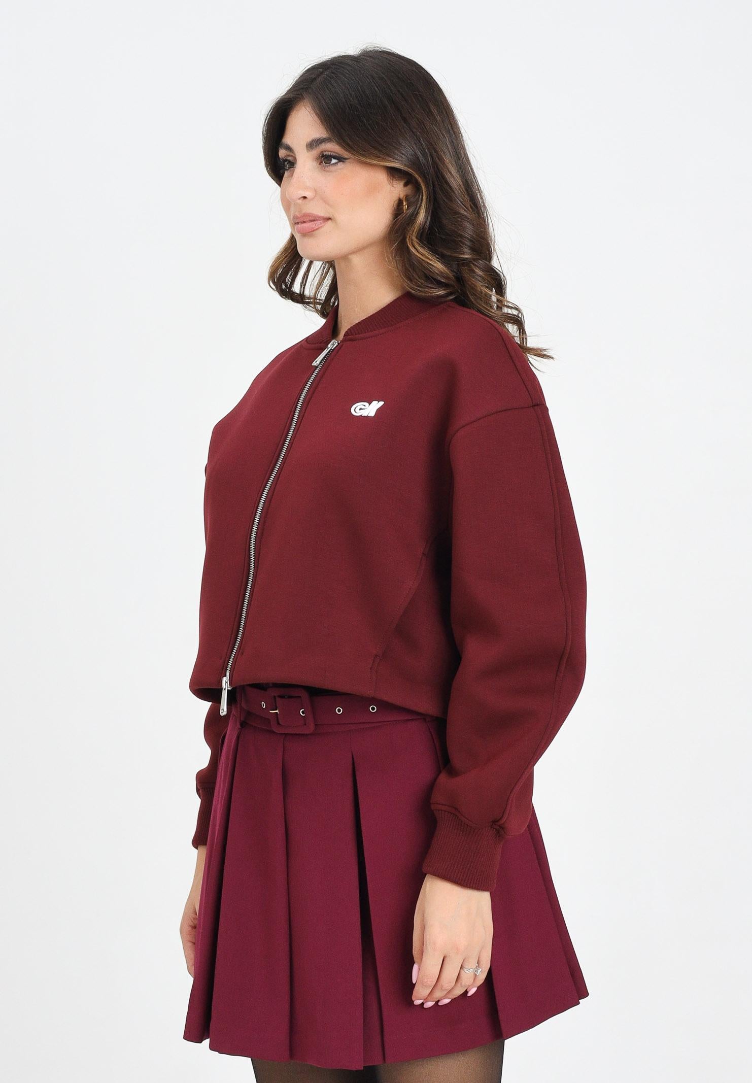 CALVIN KLEIN JEANS Bomber bordeaux da donna con logo LV047C524GVLP  CALVIN KLEIN JEANS 
