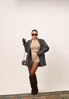 PINKO Giacca doppiopetto marrone da donna in flanella 105650A2SK ZM7 PINKO 