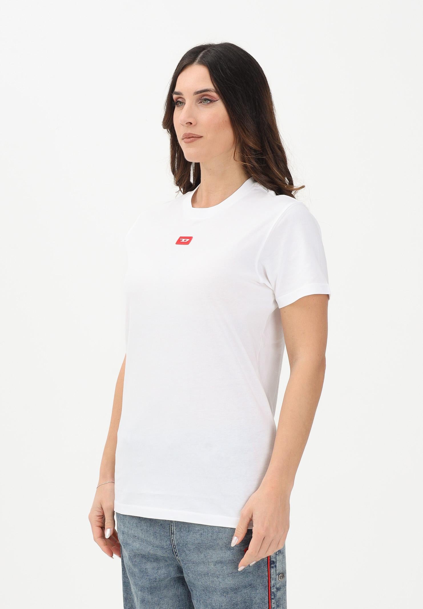 DIESEL T-shirt a manica corta bianca per donna, ragazzi e bambini con logo J025010GRAI K100 DIESEL 