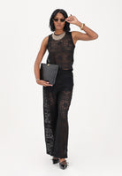 ONLY Pantalone nero da donna realizzato in raffinato tessuto pizzo lavorato 15372107 BL ONLY 