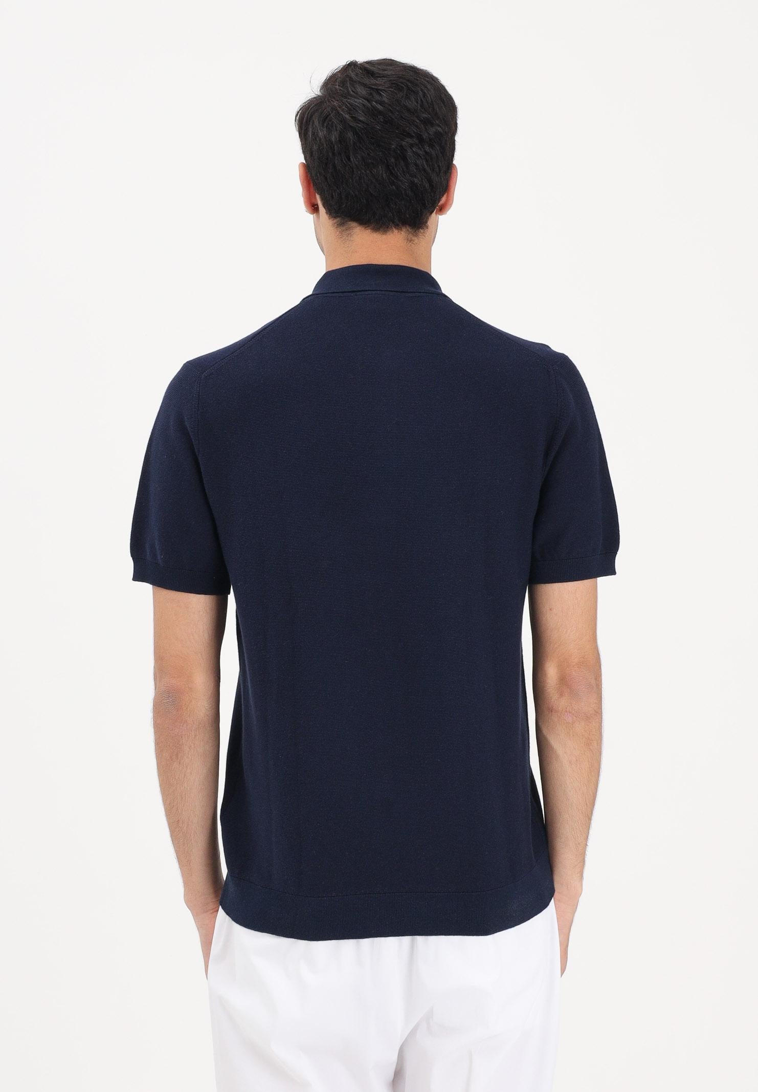 LACOSTE Polo a manica corta blu da uomo in maglia bouclé AH1043 166 LACOSTE 