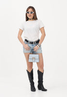 VICOLO T-shirt a manica corta bianca da donna con ricamo "Parzialmente sclerata" RAB0551 02 VICOLO 