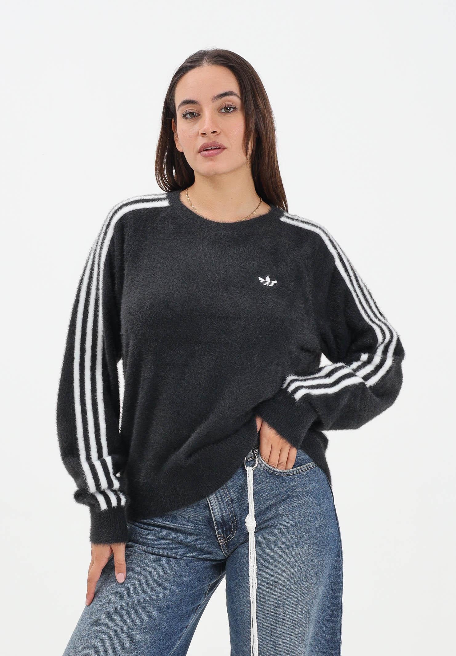 ADIDAS ORIGINALS Maglioncino girocollo Adicolor Holiday Knit nero da donna JX7813  ADIDAS ORIGINALS 