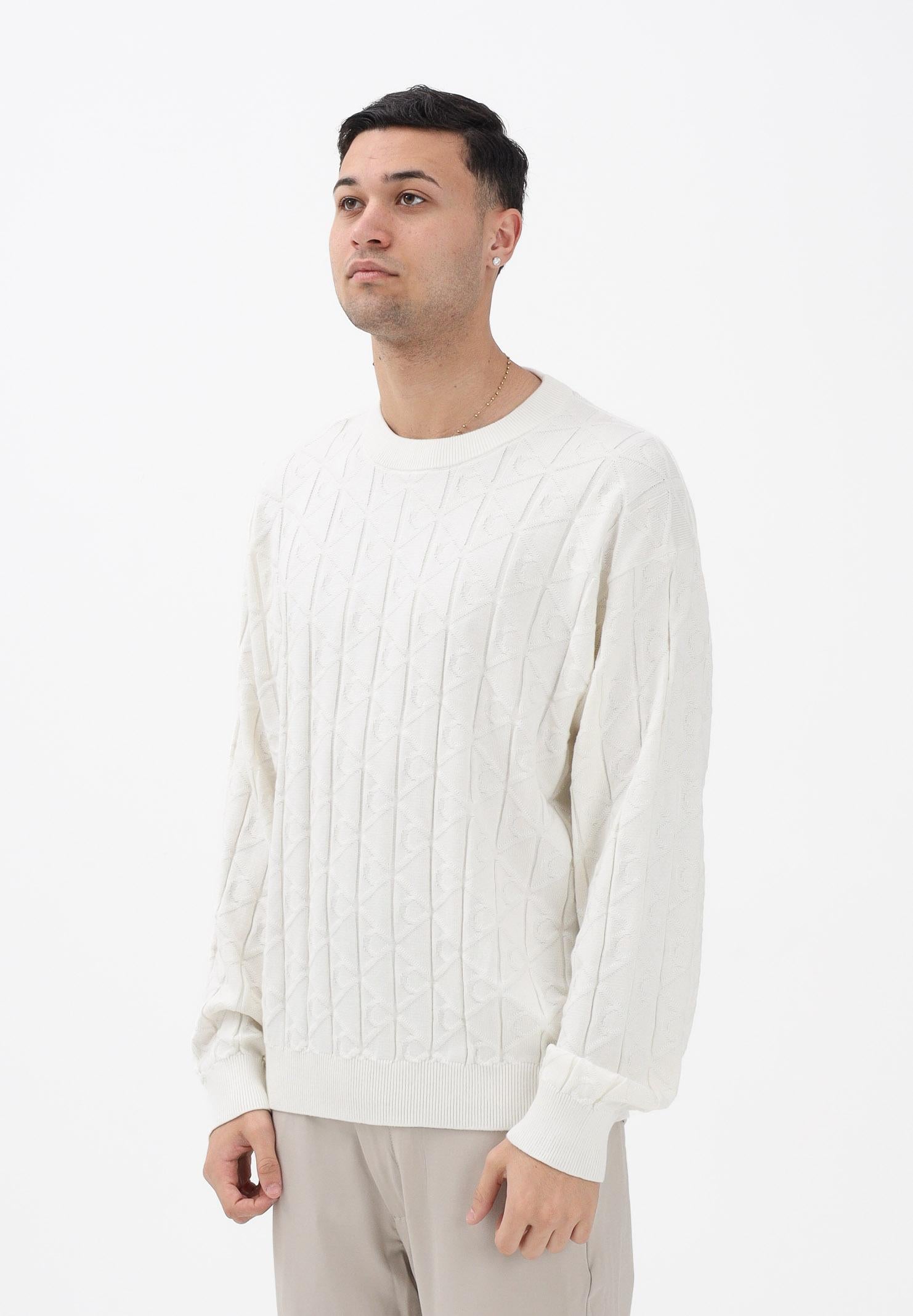 CALVIN KLEIN JEANS Maglioncino girocollo panna da uomo con logo LV04RE301GYAS . CALVIN KLEIN JEANS 