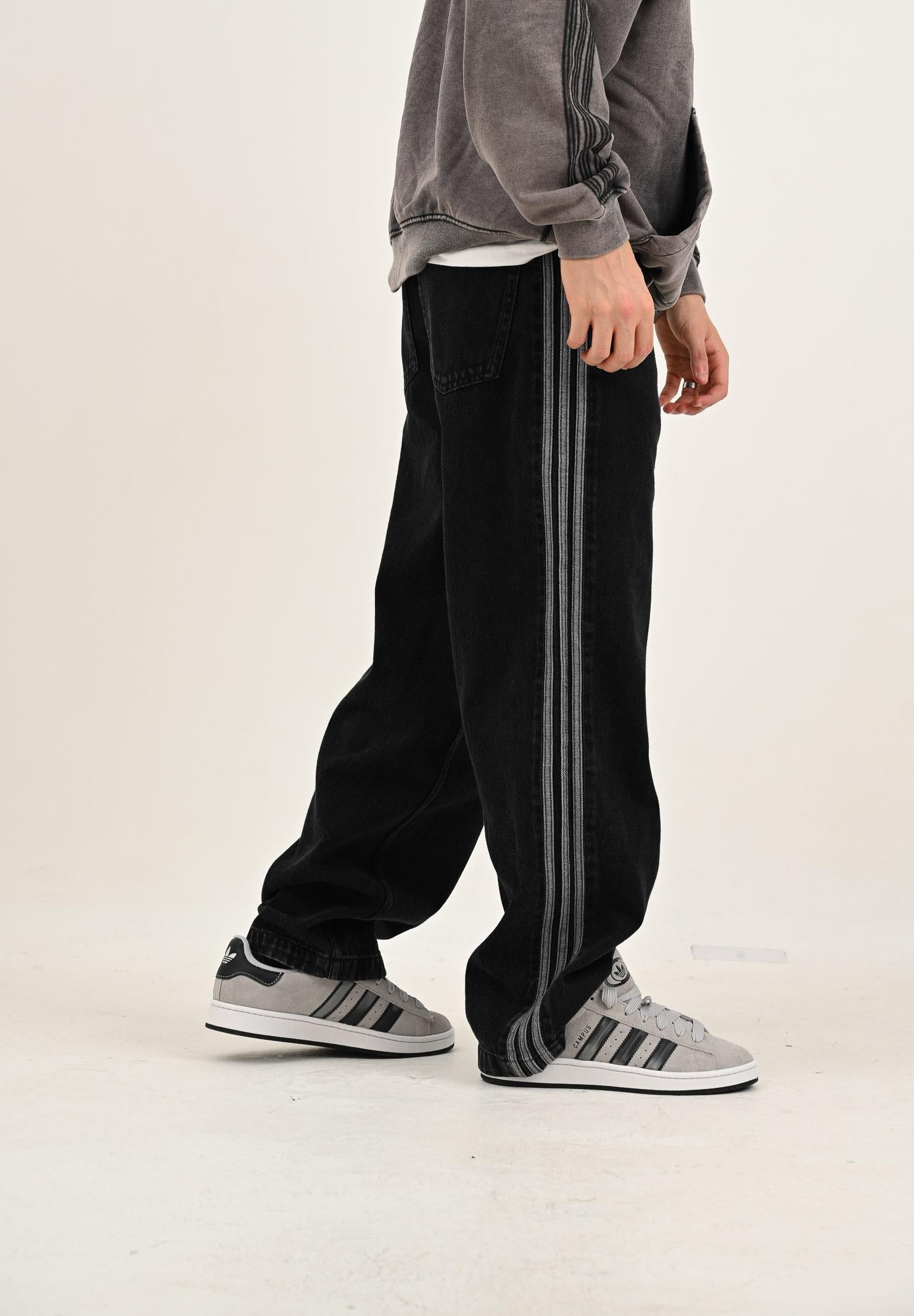 ADIDAS ORIGINALS Jeans Adicolor Denim Firebird nero da uomo JC6718  ADIDAS ORIGINALS 