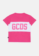 GCDS T-shirt a manica corta fucsia per bambino e bambina con stampa logo GCDS B2KU2329JF1 59 GCDS 