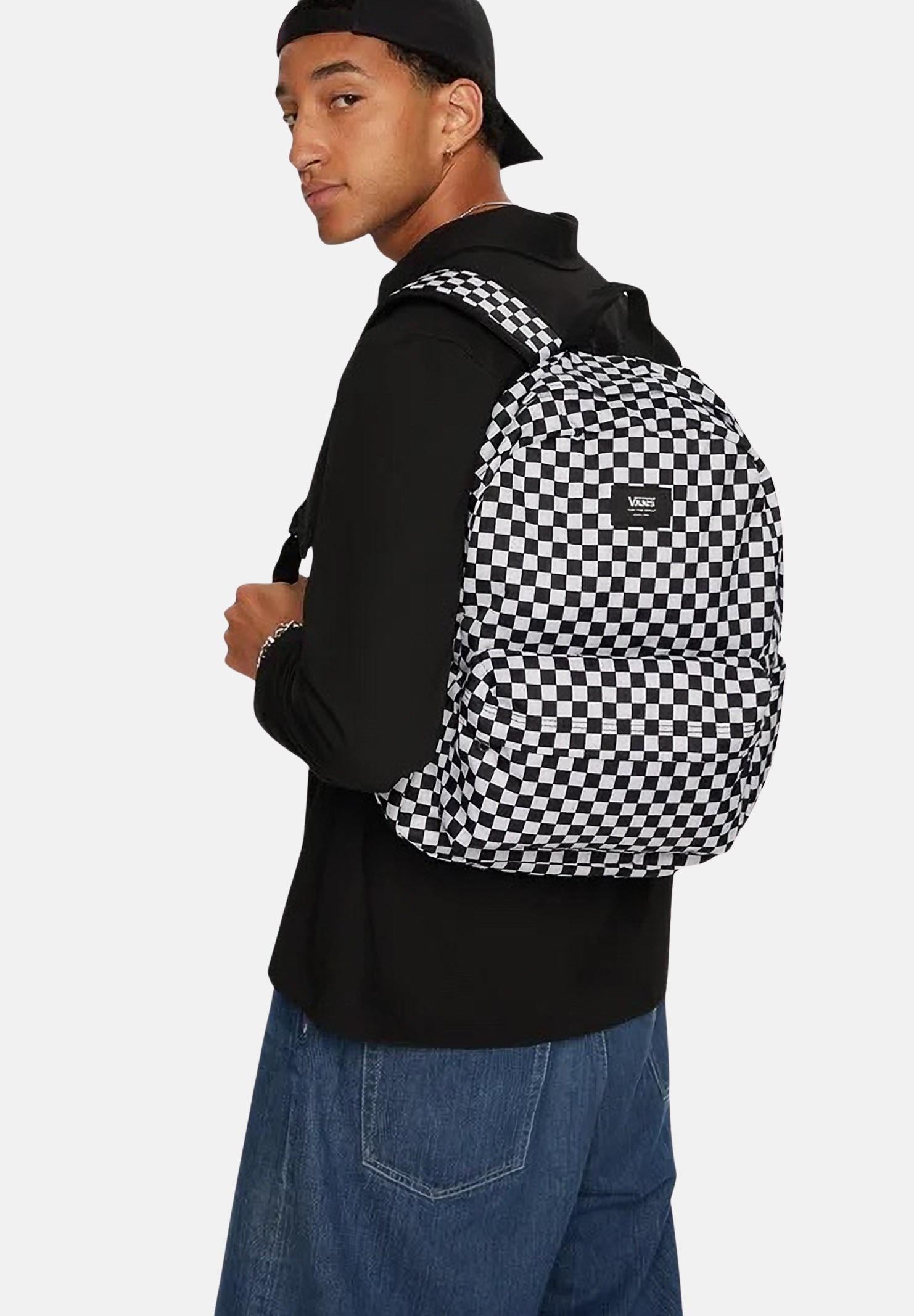 VANS Zaino Old Skool Check bianco e nero per uomo e donna VN000H4XY281 . VANS 