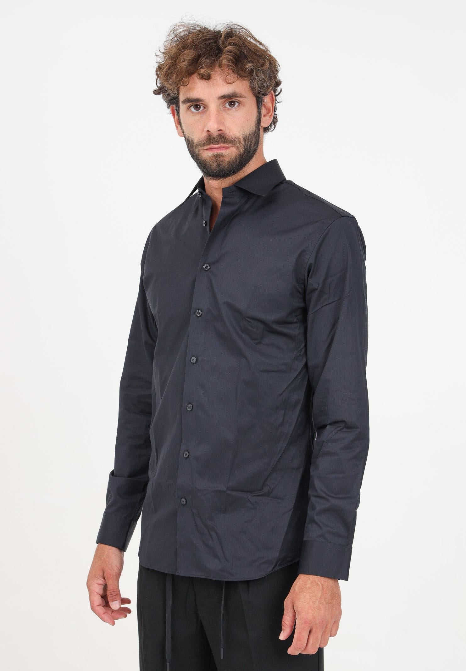 SELECTED HOMME Camicia a manica luna nera da uomo 16080200 BLACK SELECTED HOMME 