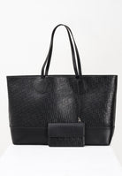 GCDS Shopper nera da donna con pattern logo GCDSMD001 99 GCDS 