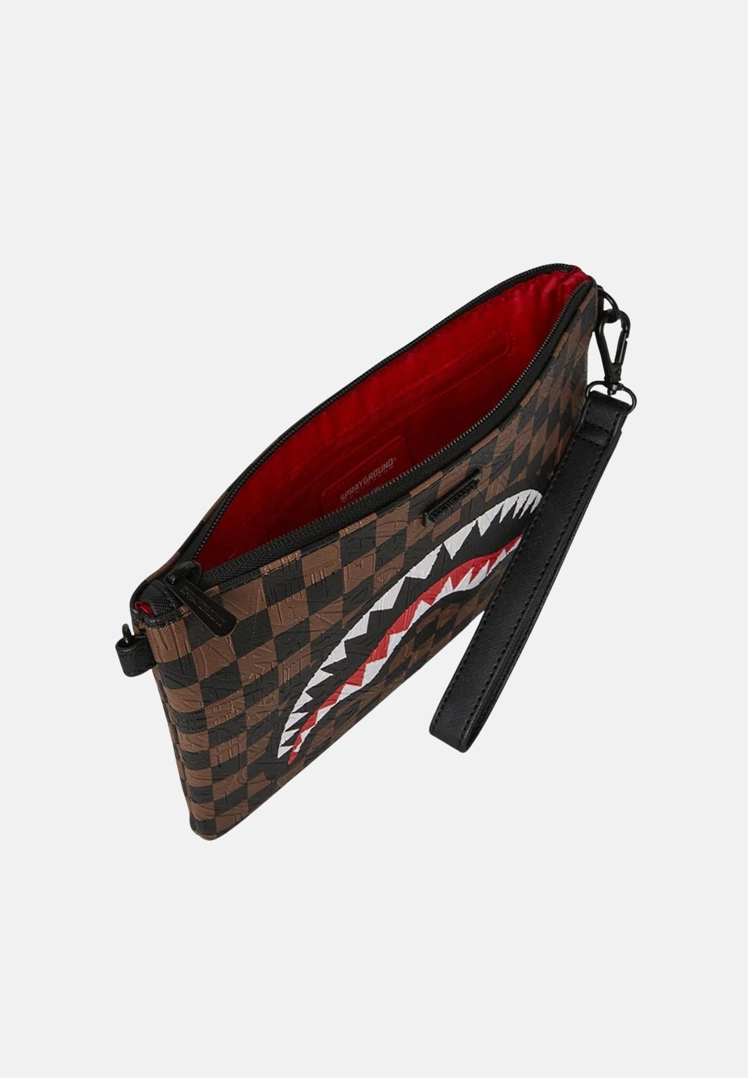 SPRAYGROUND Pochette CHECK 2 EMBOSS CROSSOVER CLUTCH marrone per uomo e donna 910B8239NSZ . SPRAYGROUND 