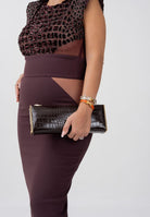 ELISABETTA FRANCHI Pochette marrone da donna con stampa cocco BS52A56E2 EA3 ELISABETTA FRANCHI 