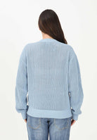 DSQUARED2 Maglioncino girocollo celeste per donna, bambino e bambina con maxi logo e patch DQ3243D0AGR DQ814 DSQUARED2 