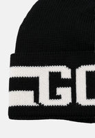 GCDS Berretto nero per uomo e donna con logo B2JU5818AL9 99 GCDS 