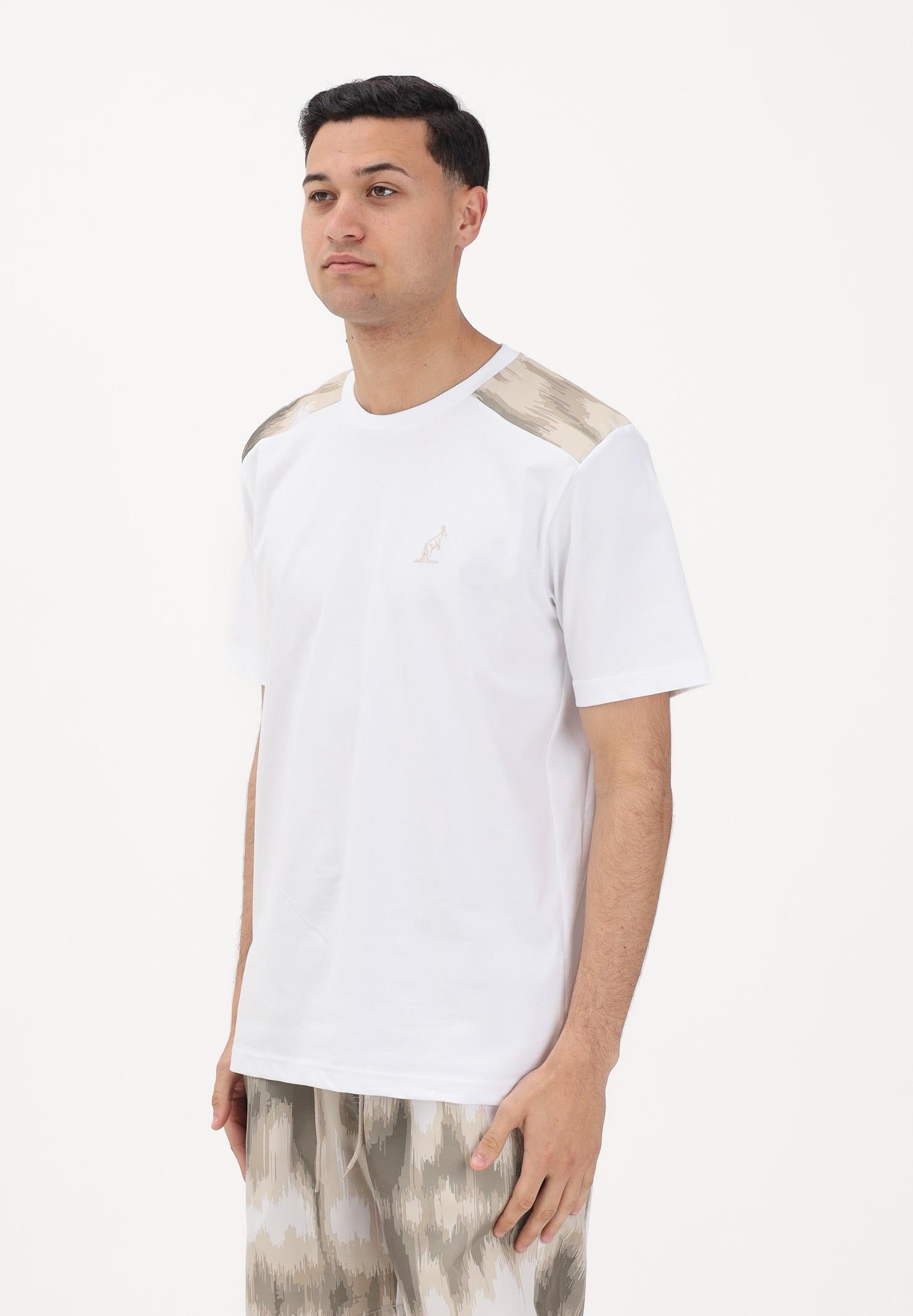 AUSTRALIAN T-shirt a manica corta bianca da uomo arricchita da inserti fantasia sulle spalle SWUTS0078 002 AUSTRALIAN 