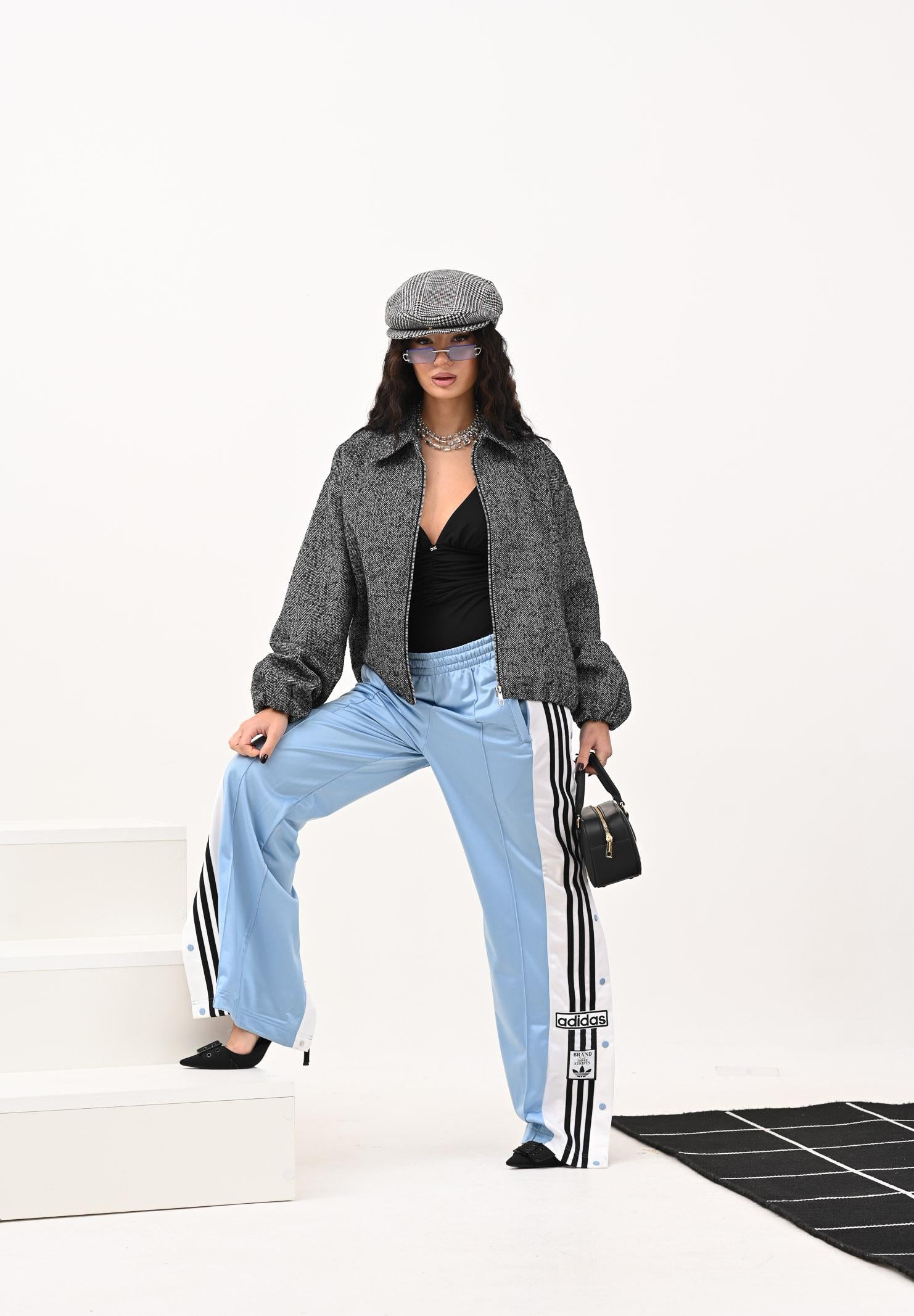 ADIDAS ORIGINALS Pantalone sportivo Adibreak azzurro da donna JV7513 . ADIDAS ORIGINALS 