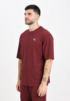 PUMA T-shirt a manica corta WARDROBE ESS bordeaux da uomo 629645 96 PUMA 