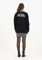 GCDS Abito corto nero da donna con ricamo logo sul retro B2EW1001JJ3 99 GCDS 