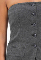 ONLY Top elegante grigio da donna modello bustier 15357612 DarkGreyMel ONLY 