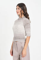 SIMONA CORSELLINI Maglioncino girocollo da donna in filato sfumato grigio e beige con fili lurex A25CPMGO0401-C00194 V0703 SIMONA CORSELLINI 