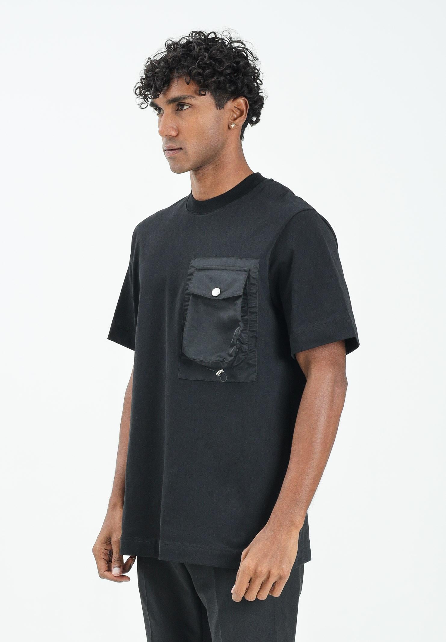 YES LONDON T-shirt a manica corta nera da uomo con tasca cargo XM4231 NE YES LONDON 