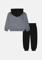 JORDAN Tuta Brooklyn Fleece grigia e nera da bambino 85F123 K0E JORDAN 