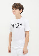 N21 T-shirt a manica corta bianca per donna, ragazzi e bambini con stampa logo N21173N0153 0N100 N21 
