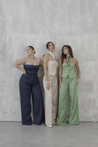 SANTAS Pantalone APPLE PIE blu da donna con motivo gessato PV25018 BLU SANTAS 