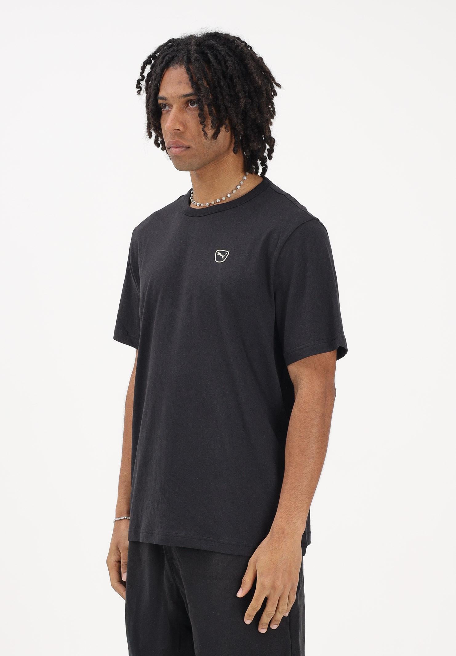 PUMA T-shirt a manica corta Essentials Elevated nera da uomo 692054 01 PUMA 