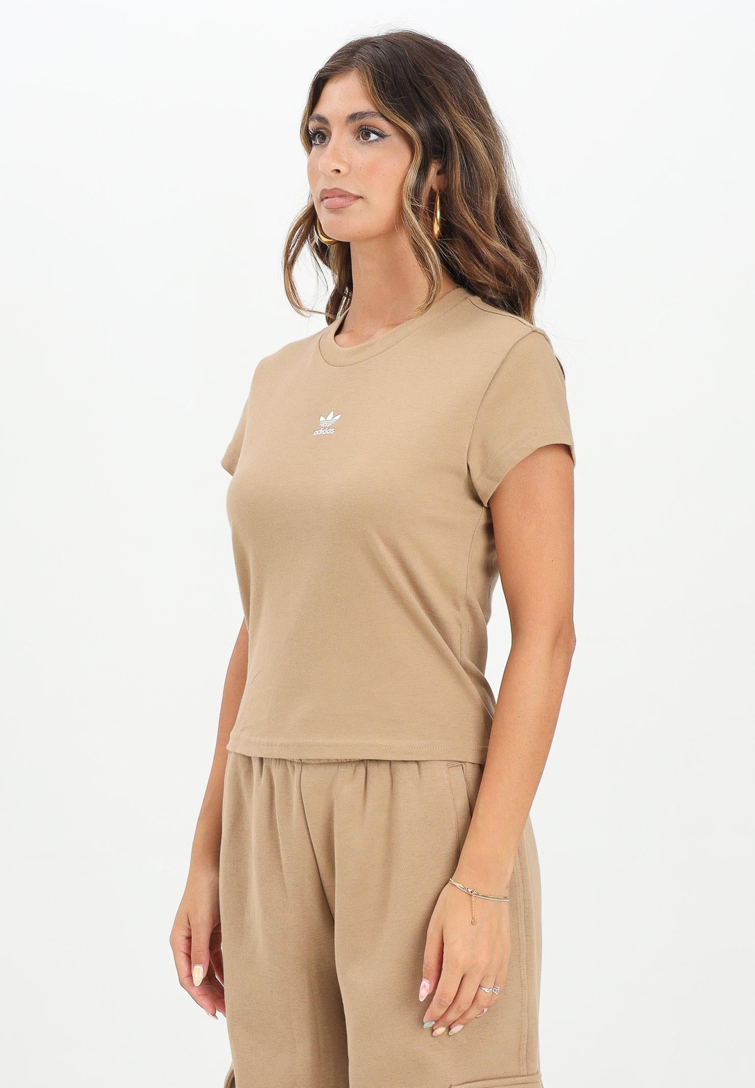 ADIDAS ORIGINALS T-shirt a manica corta Essentials Slim beige da donna JW5043  ADIDAS ORIGINALS 
