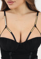 ELISABETTA FRANCHI Body nero da donna con placche gioiello BO01961E2 110 ELISABETTA FRANCHI 