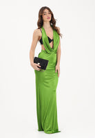 ELISABETTA FRANCHI Abito lungo verde da donna in jersey di viscosa lucida ABR1361E2 FA1 ELISABETTA FRANCHI 