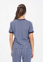 LACOSTE T-shirt a manica corta blu da donna con monogramma TF3244 AIT LACOSTE 