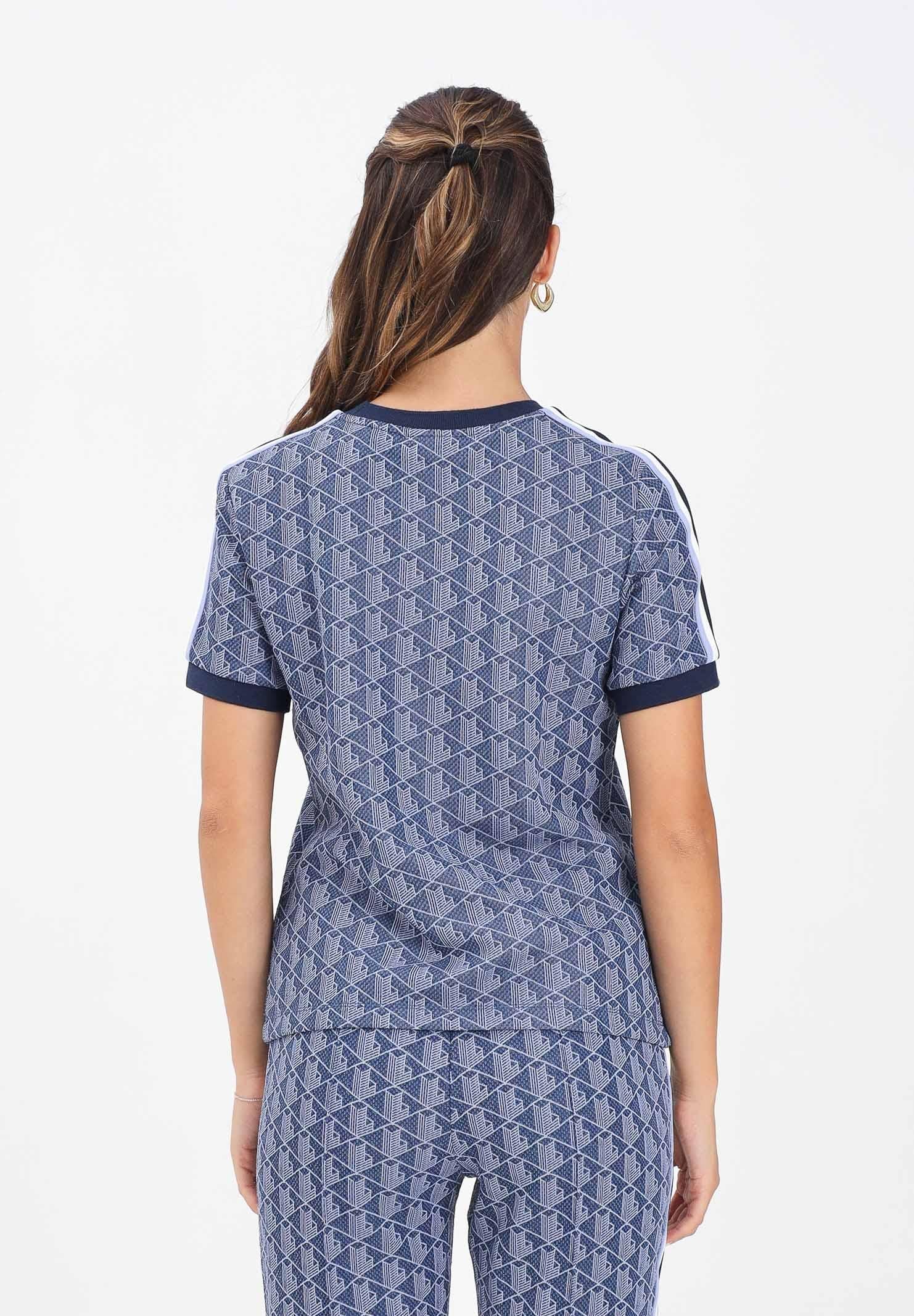 LACOSTE T-shirt a manica corta blu da donna con monogramma TF3244 AIT LACOSTE 