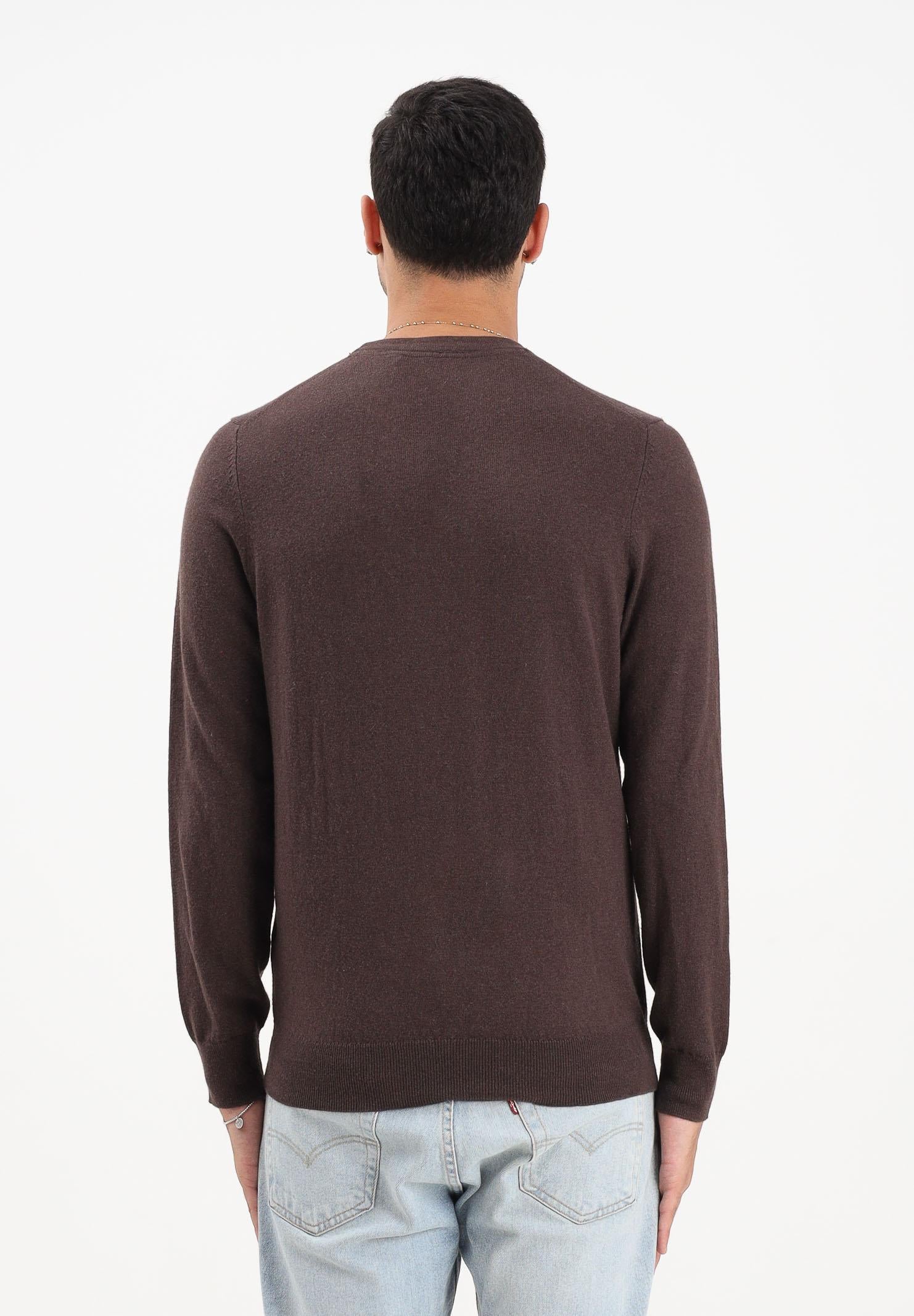 LYLE & SCOTT Maglioncino girocollo marrone da uomo KN2110VC X863 LYLE & SCOTT 