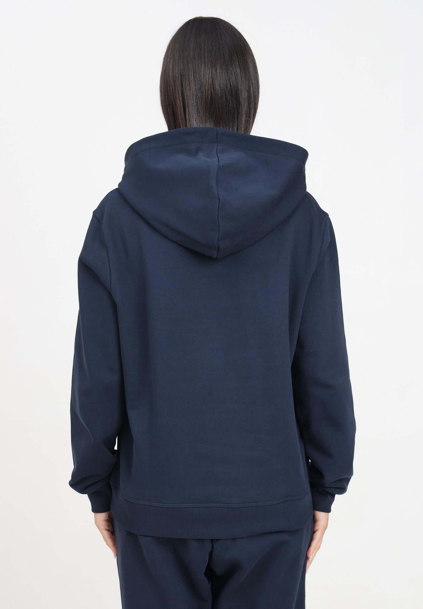 Felpa con cappuccio blu per donna e bambina rifinita da logo stile college DQ2466D0094 DQ866 DSQUARED2 