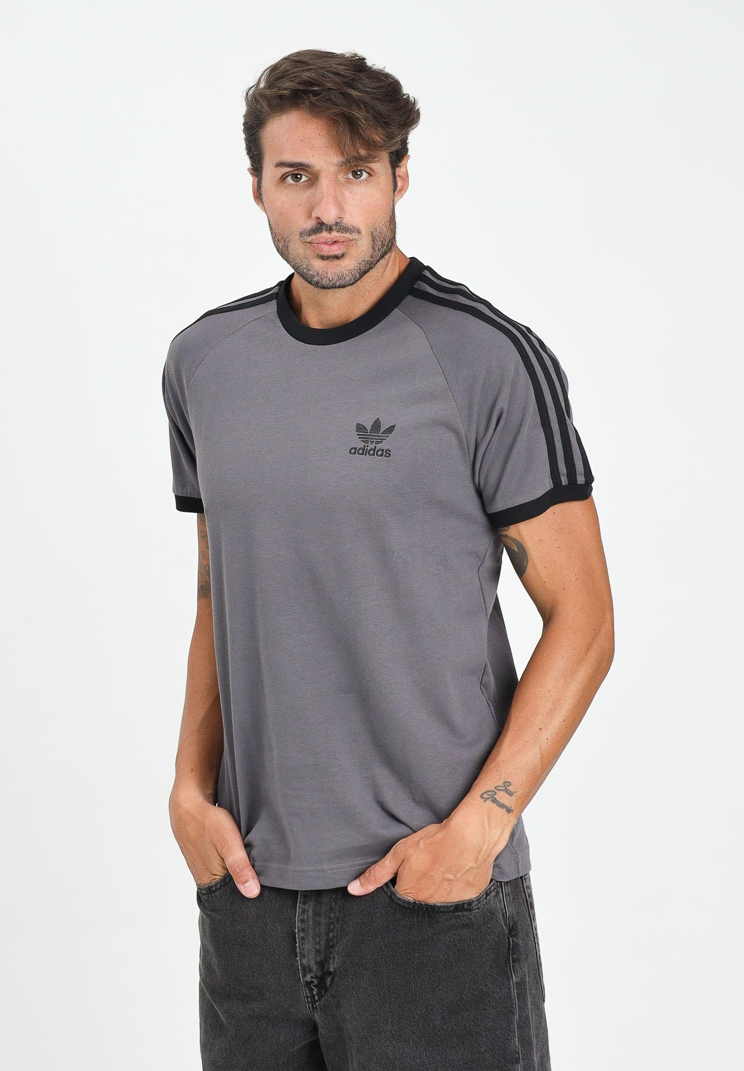 ADIDAS ORIGINALS T-shirt a manica corta Adicolor Classics 3-Stripes grigia da uomo JY1373  ADIDAS ORIGINALS 