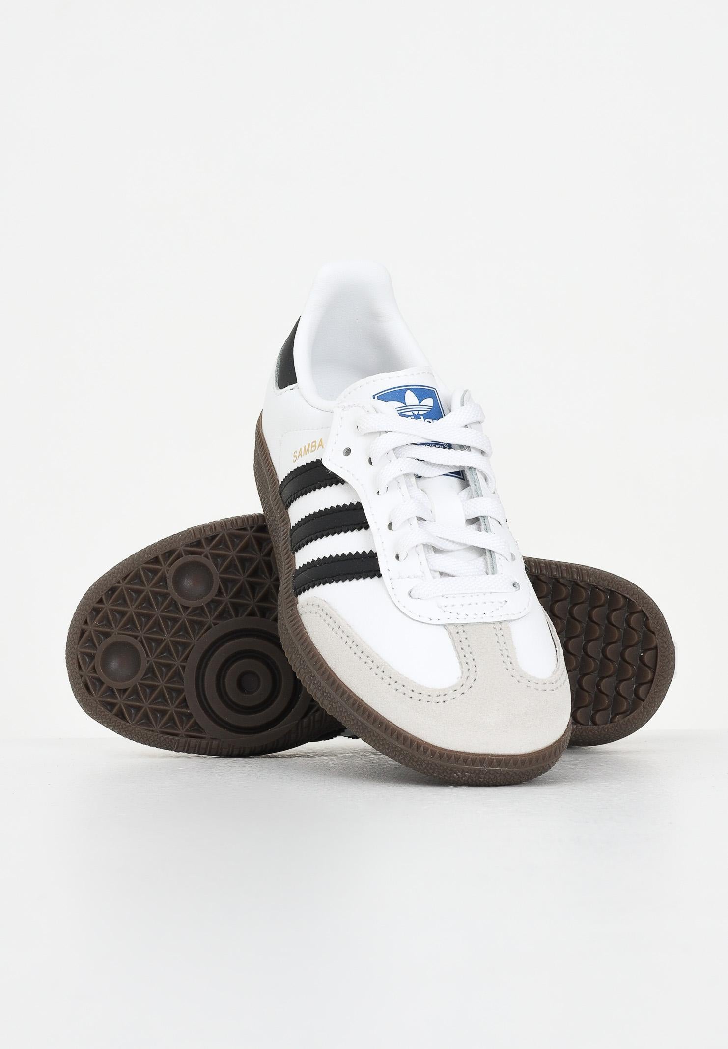 ADIDAS ORIGINALS Sneakers Samba OG Comfort Closure Elastic Lace bianche e nere per bambino e bambina JQ6391  ADIDAS ORIGINALS 