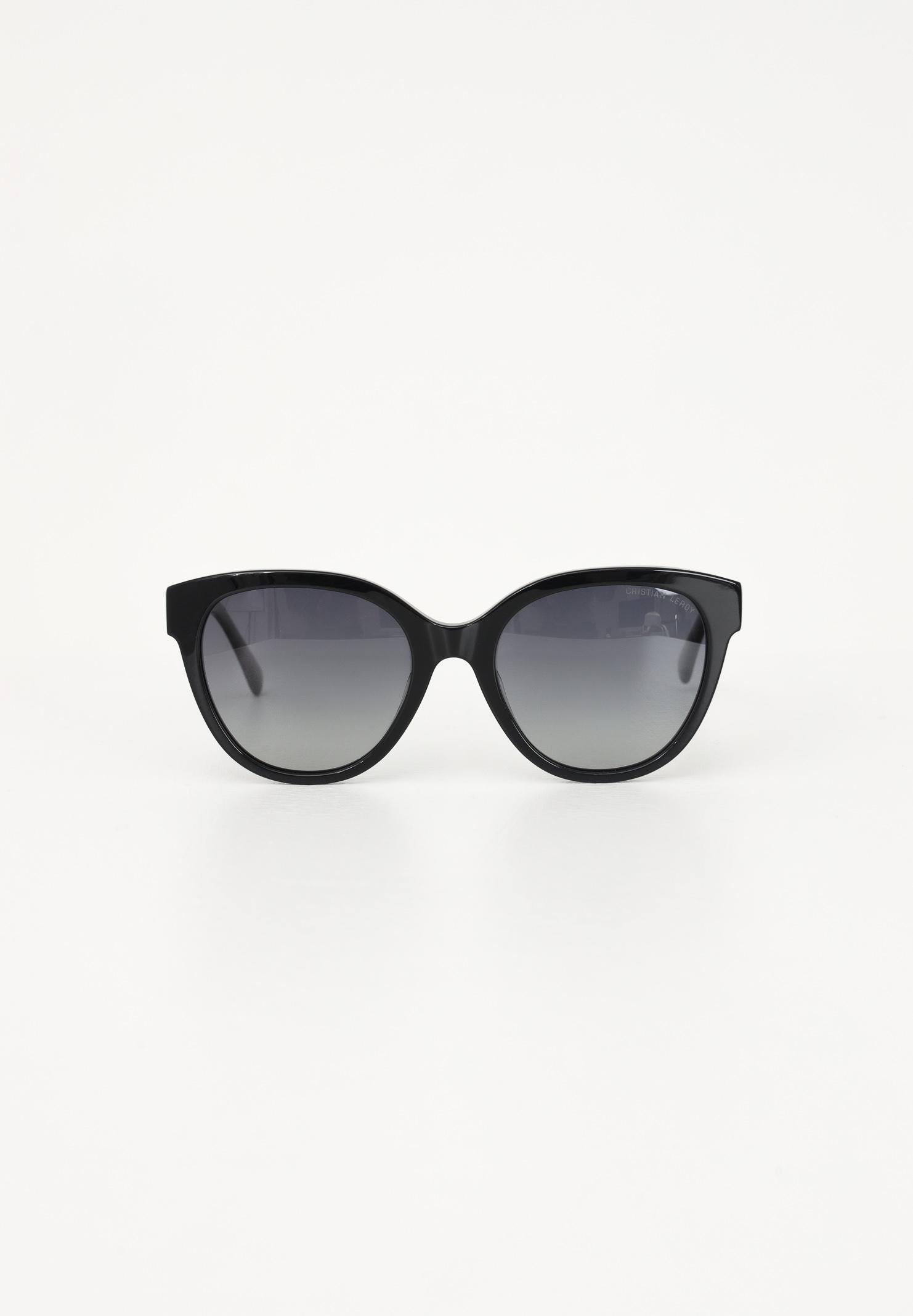 Occhiali da sole neri da donna con montatura arrotondata 2139 01 CRISTIAN LEROY 