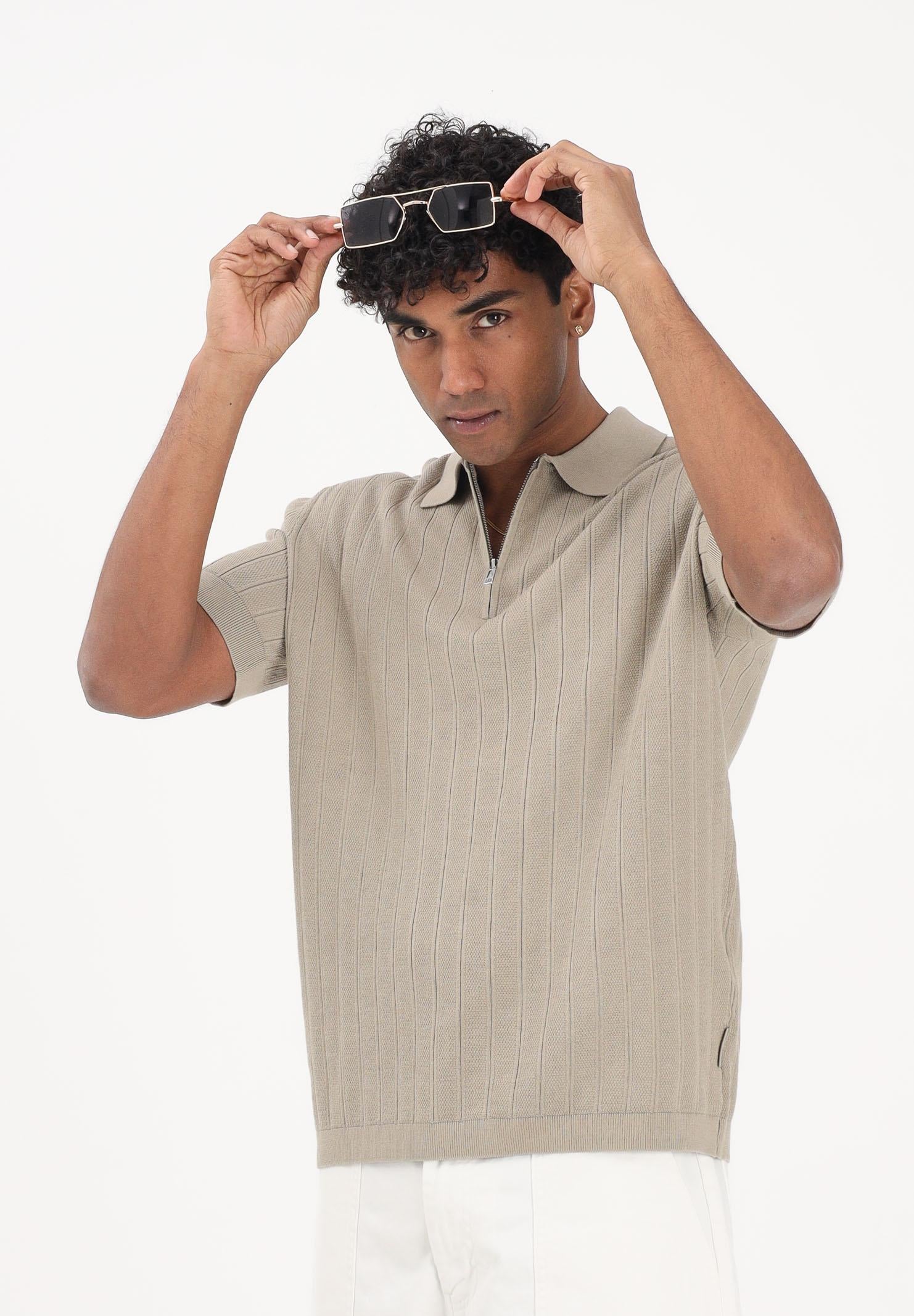 ARMANI EXCHANGE Polo a manica corta beige da uomo con lavorazione a costine XM002438AF22249 U6229 ARMANI EXCHANGE 
