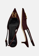 ELISABETTA FRANCHI Slingback realizzate in suede cacao da donna SA17L61E2 644 ELISABETTA FRANCHI 