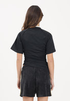 ADIDAS ORIGINALS T-shirt a mainca corta Rouched Football nera da donna KC9123 . ADIDAS ORIGINALS 