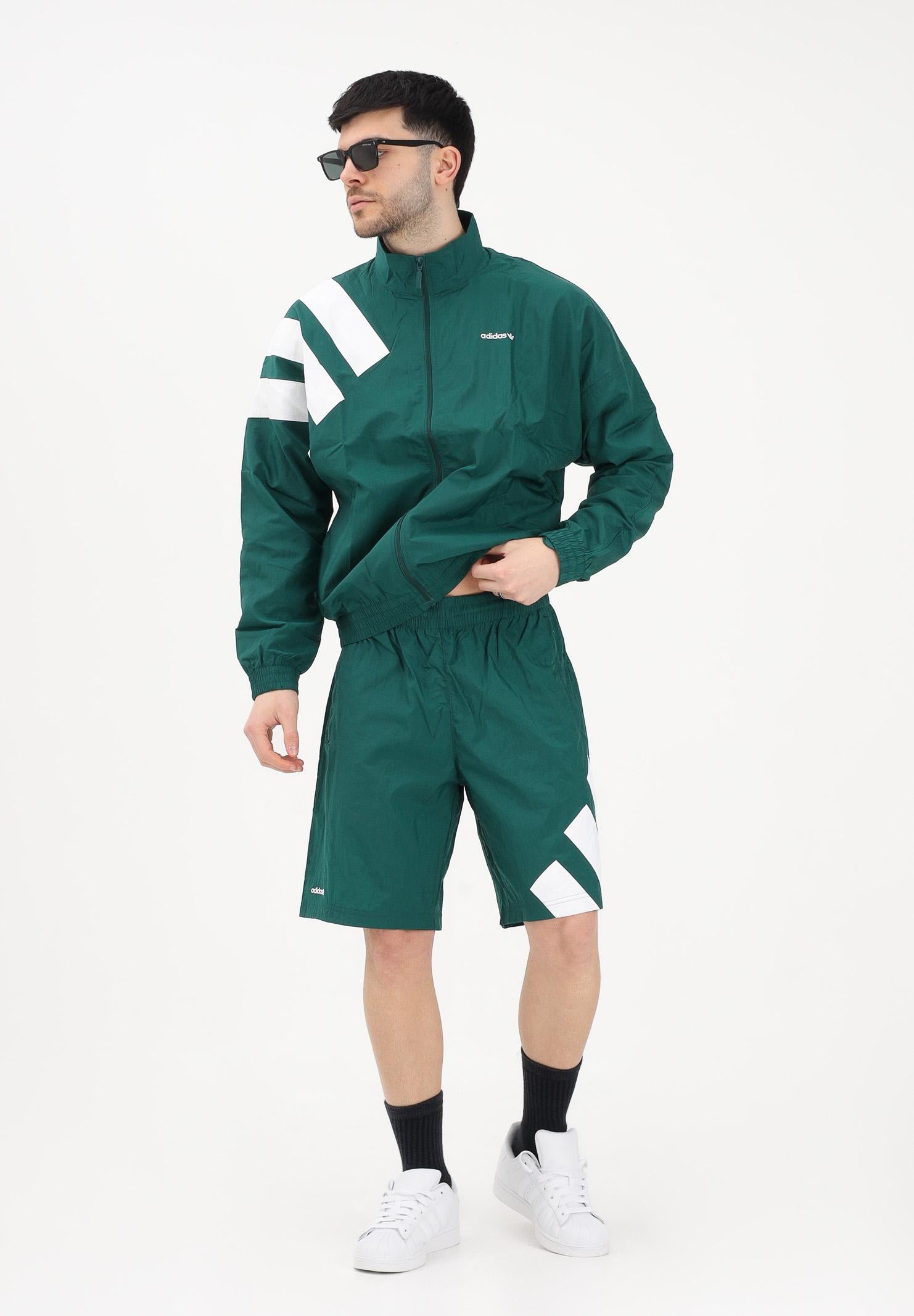 ADIDAS ORIGINALS Shorts sportivo ADICOLOR BLOCKED verde e bianco da uomo KD4073 . ADIDAS ORIGINALS 