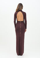 ELISABETTA FRANCHI Abito lungo bordeaux da donna con gemelli gioiello AM29S57E2 EA4 ELISABETTA FRANCHI 