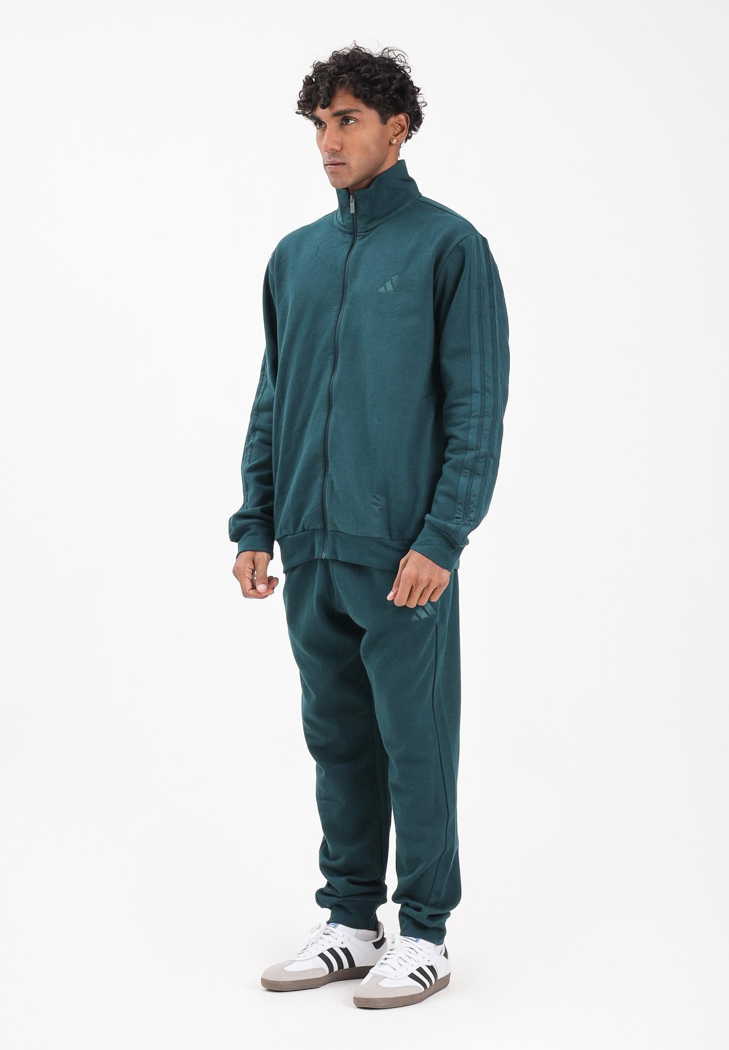 ADIDAS PERFORMANCE Tuta Sportswear Basic 3-Stripes Fleece verde da uomo JX5546  ADIDAS PERFORMANCE 