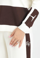 ELISABETTA FRANCHI Maglioncino panna da donna con bande lucide MK01S56E2 EG2 ELISABETTA FRANCHI 