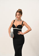 ALMA SANCHEZ Abito lungo Accadio nero da donna AS2526025TC 999 ALMA SANCHEZ 