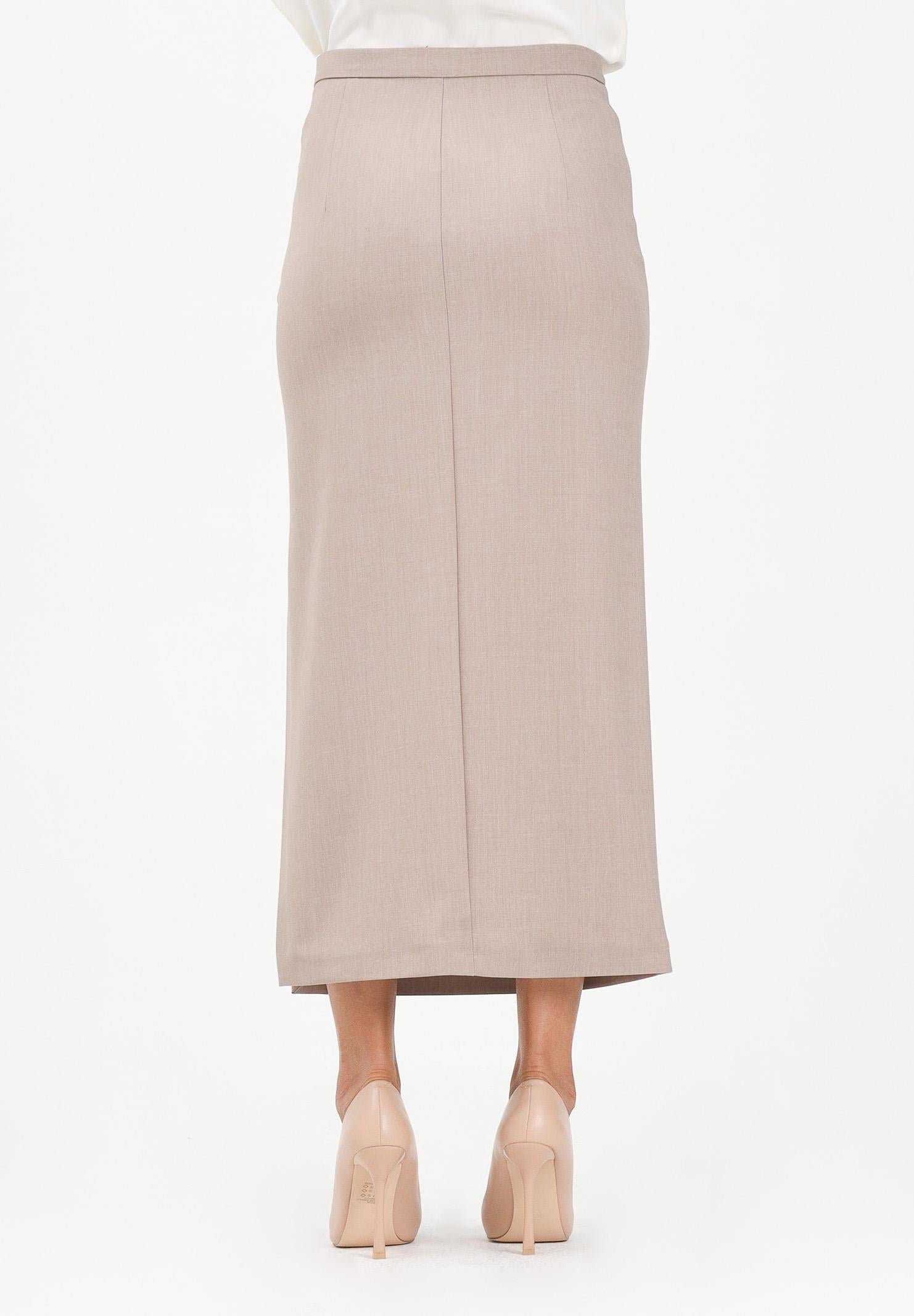 SIMONA CORSELLINI Gonna midi beige da donna con applicazioni gioiello A25CPGO01401-C00235 V0703 SIMONA CORSELLINI 